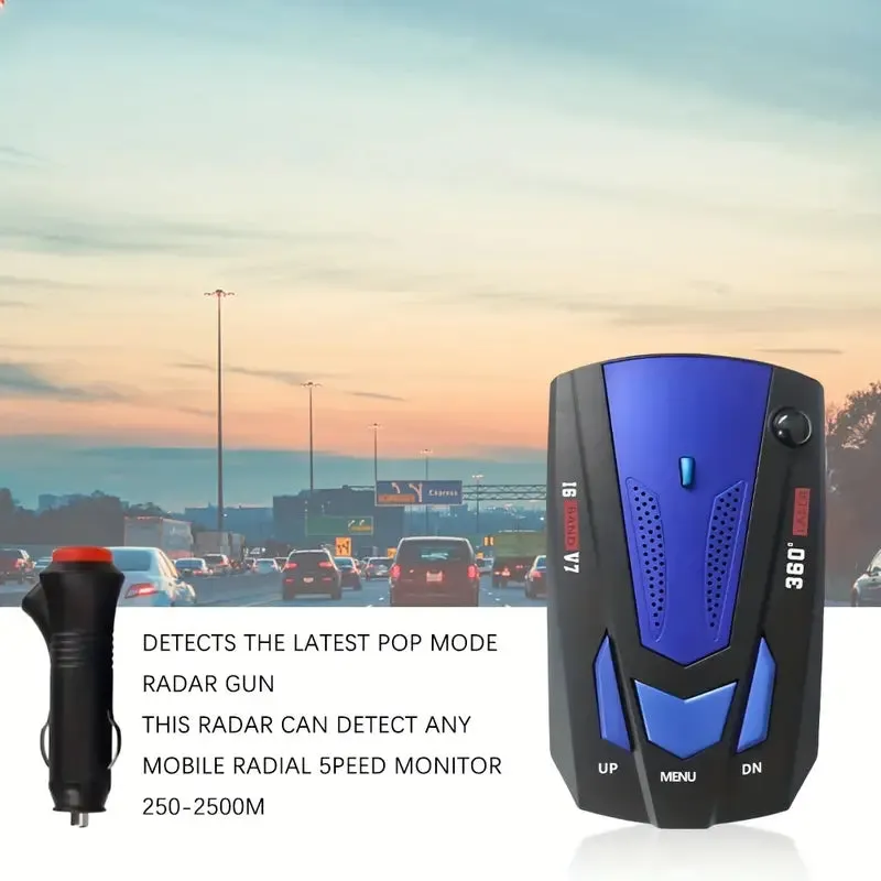 Long Range Car Detection System,City/Hwy Speed Alarm & POP Fast Scan, Automatic 360° Detection With Voice Prompt