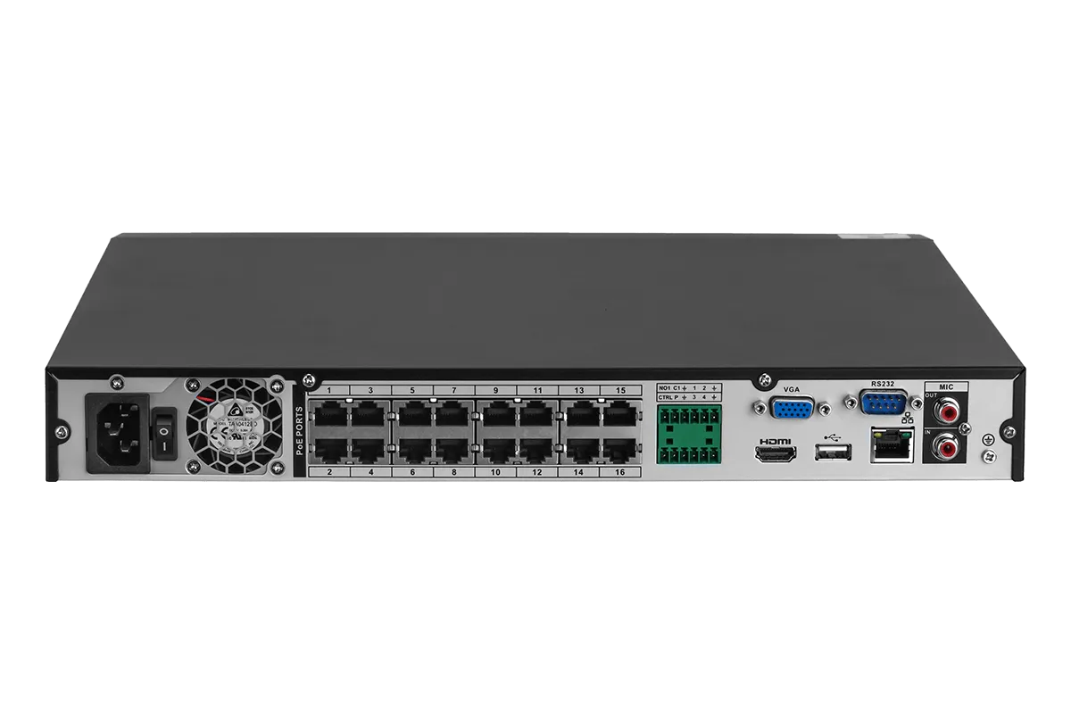 Lorex Fusion 4K (16 Camera Capable) 3TB Wired NVR System with Bullet Cameras Featuring Smart Deterrence and Two-Way Talk