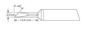 Metcal GTC-KN0025P Power 45° Knife Rework Cartridge, 2.5 x 13mm