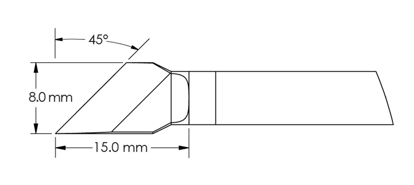 Metcal GTC-KN0080P 45° Knife Rework Cartridge, 8.0 x 15mm