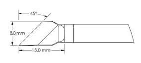 Metcal GTC-KN0080P 45° Knife Rework Cartridge, 8.0 x 15mm