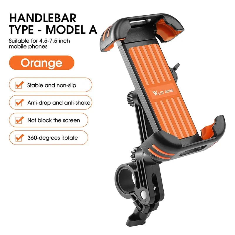 Motorcycle Phone Holder 360° Adjustable Bike Phone Support Electric Scooter Smartphones Bracket Gps 4.5-7.5 Inch