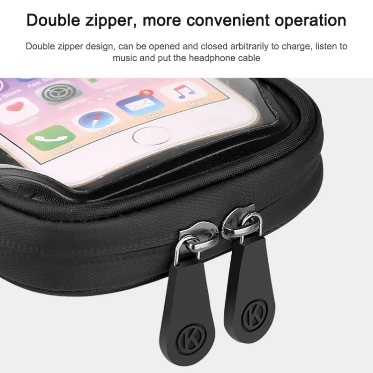Mountain Bike Card Holder Touch Screen Mobile Phone Holder Motorcycle Electric Vehicle Waterproof Navigation Bracket Shade Mobile Phone Holder, Style:Handlebars(Black)