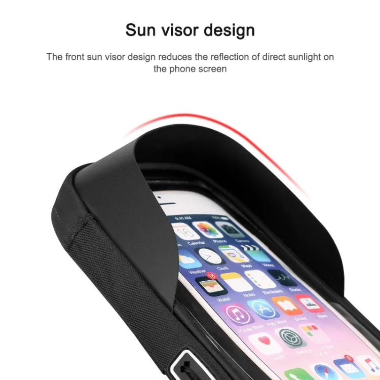 Mountain Bike Card Holder Touch Screen Mobile Phone Holder Motorcycle Electric Vehicle Waterproof Navigation Bracket Shade Mobile Phone Holder, Style:Handlebars(Blue)
