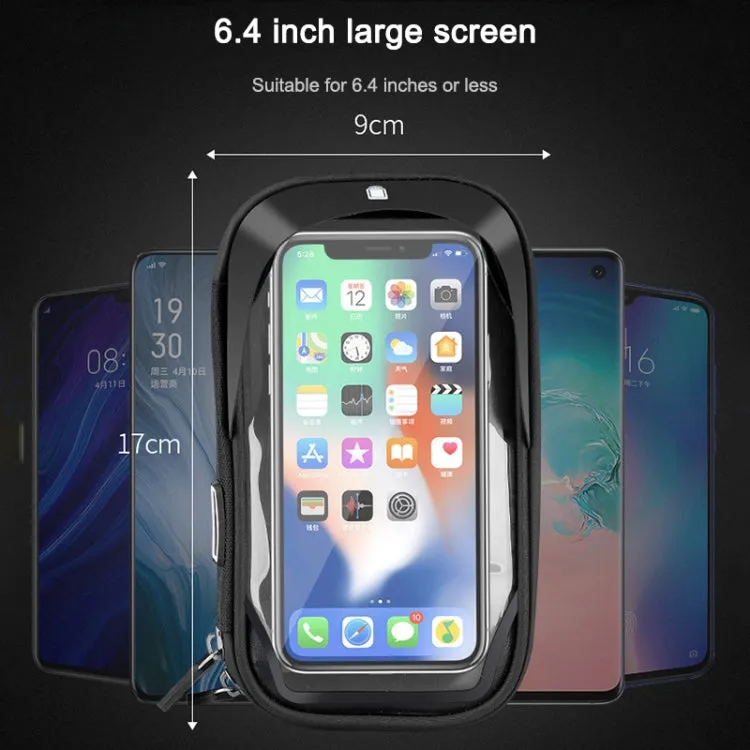 Mountain Bike Card Holder Touch Screen Mobile Phone Holder Motorcycle Electric Vehicle Waterproof Navigation Bracket Shade Mobile Phone Holder, Style:Handlebars(Blue)