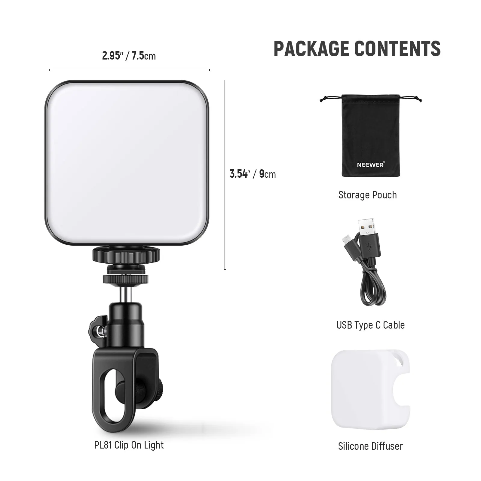 NEEWER PL81 Clip On Light Selfie Light for Phone/Laptop