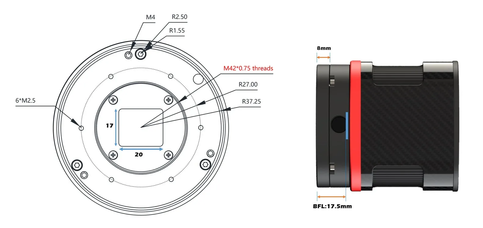 Player One Uranus-C Pro (IMX585)USB3.0 Cooled Color Camera