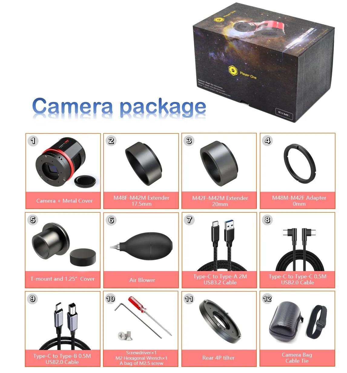 Player One Uranus-C Pro (IMX585)USB3.0 Cooled Color Camera