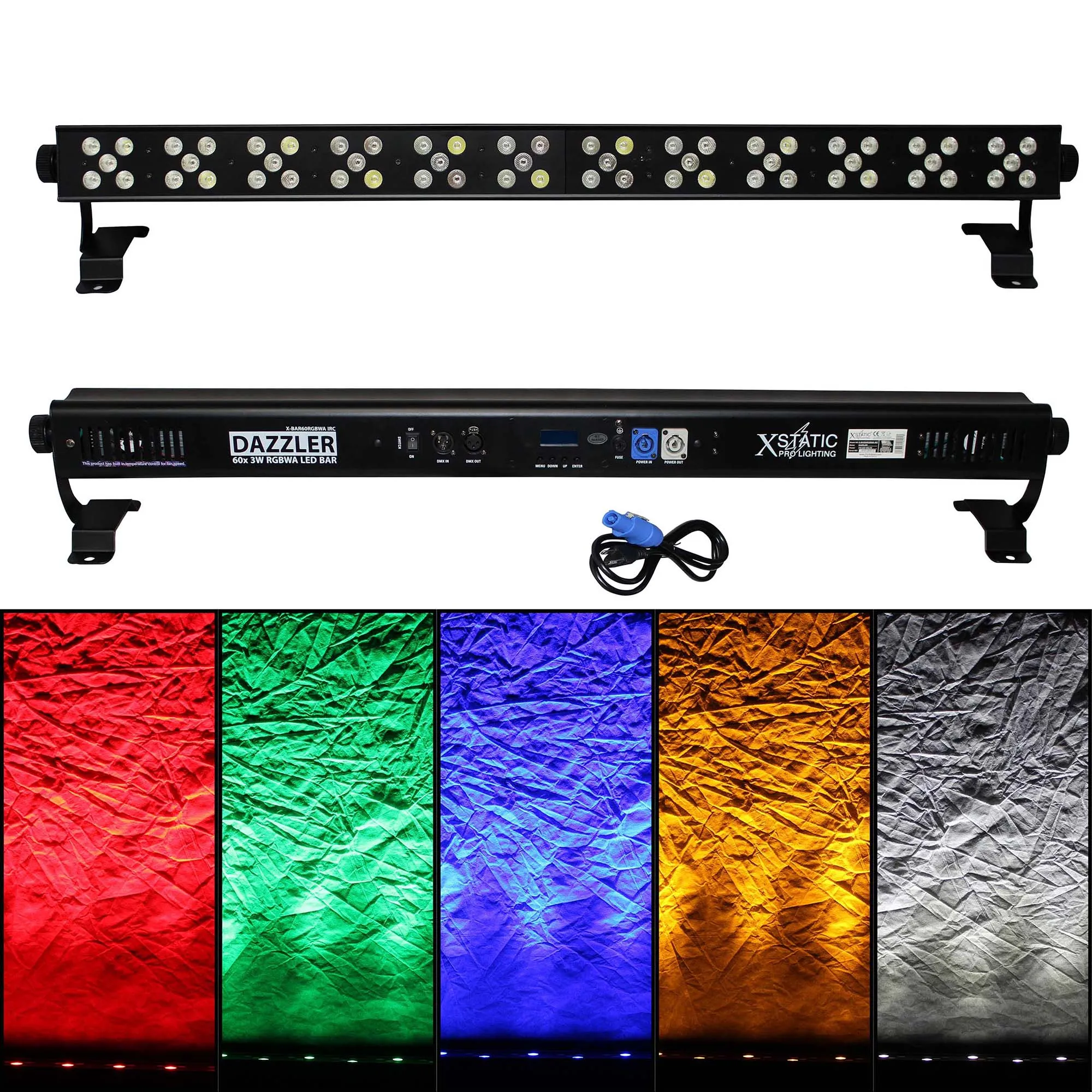 ProX X-BAR60RGBWA-B IRC Ultrabright DAZZLER Bar with 60 3W RGBWA LED in Black Housing