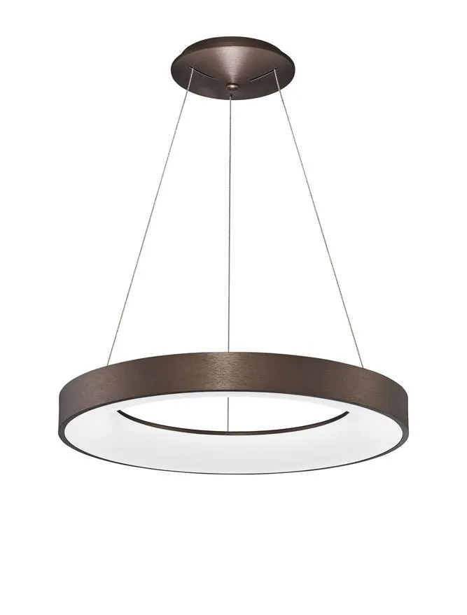 RAN Brushed Coffee Aluminium & Acrylic Dimmable Warm Light Ring Pendant Large - ID 10420