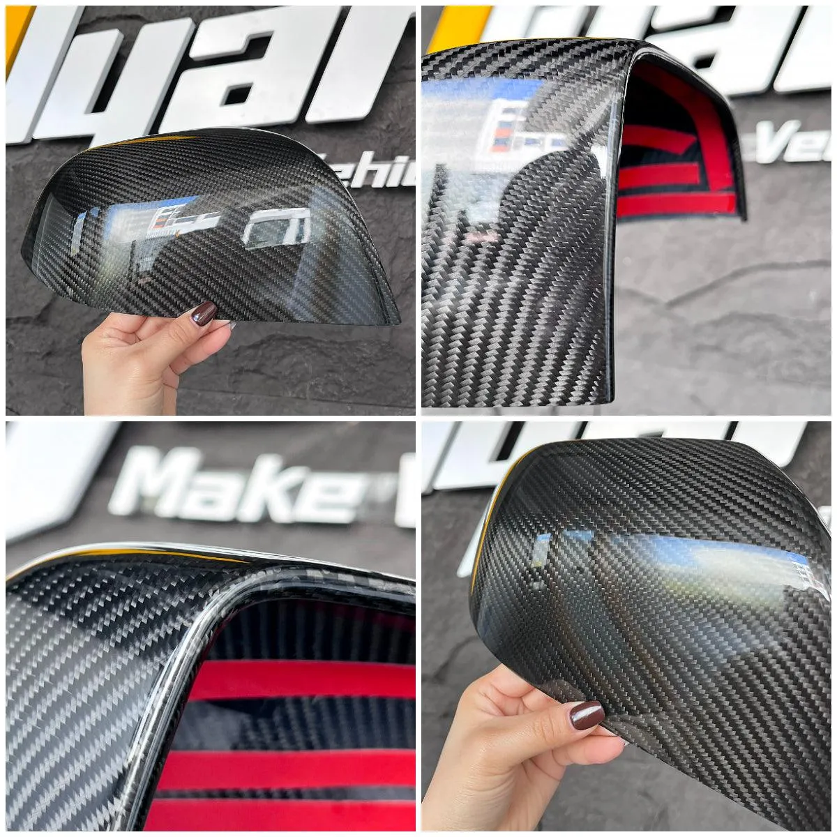 Real Carbon Fiber Mirror Overlays (1 pair) For Model 3 & Y Highland