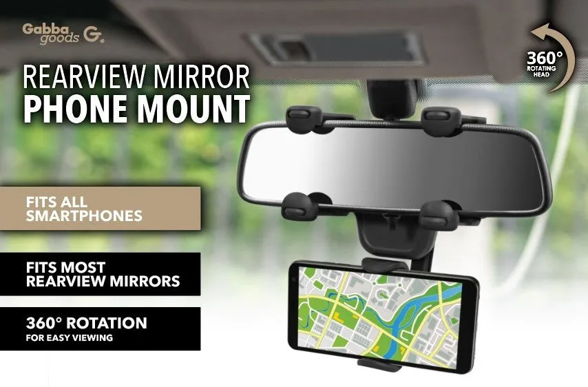 Rearview Mirror Clip on Phone Mount