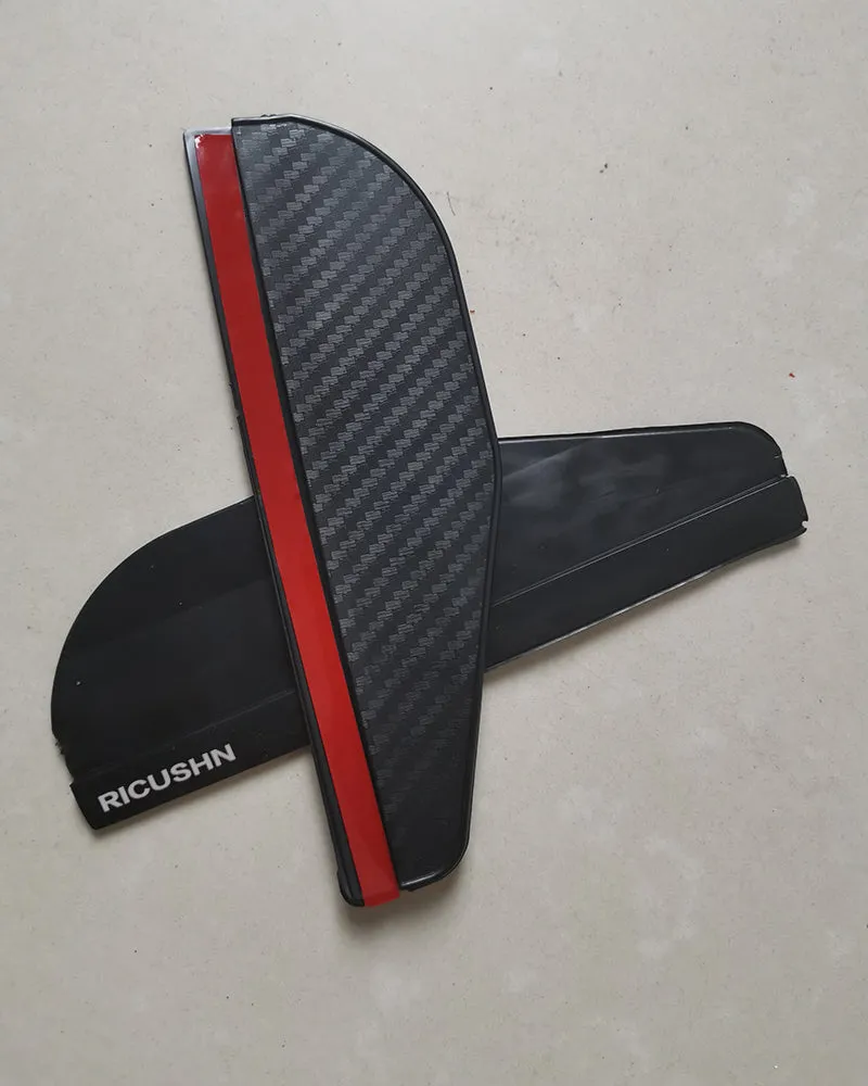 RICUSHN 2 Pcs Smoked Black Mirror Rain Visor Smoke Guard, Rear View Side Mirror Rain Eyebrow