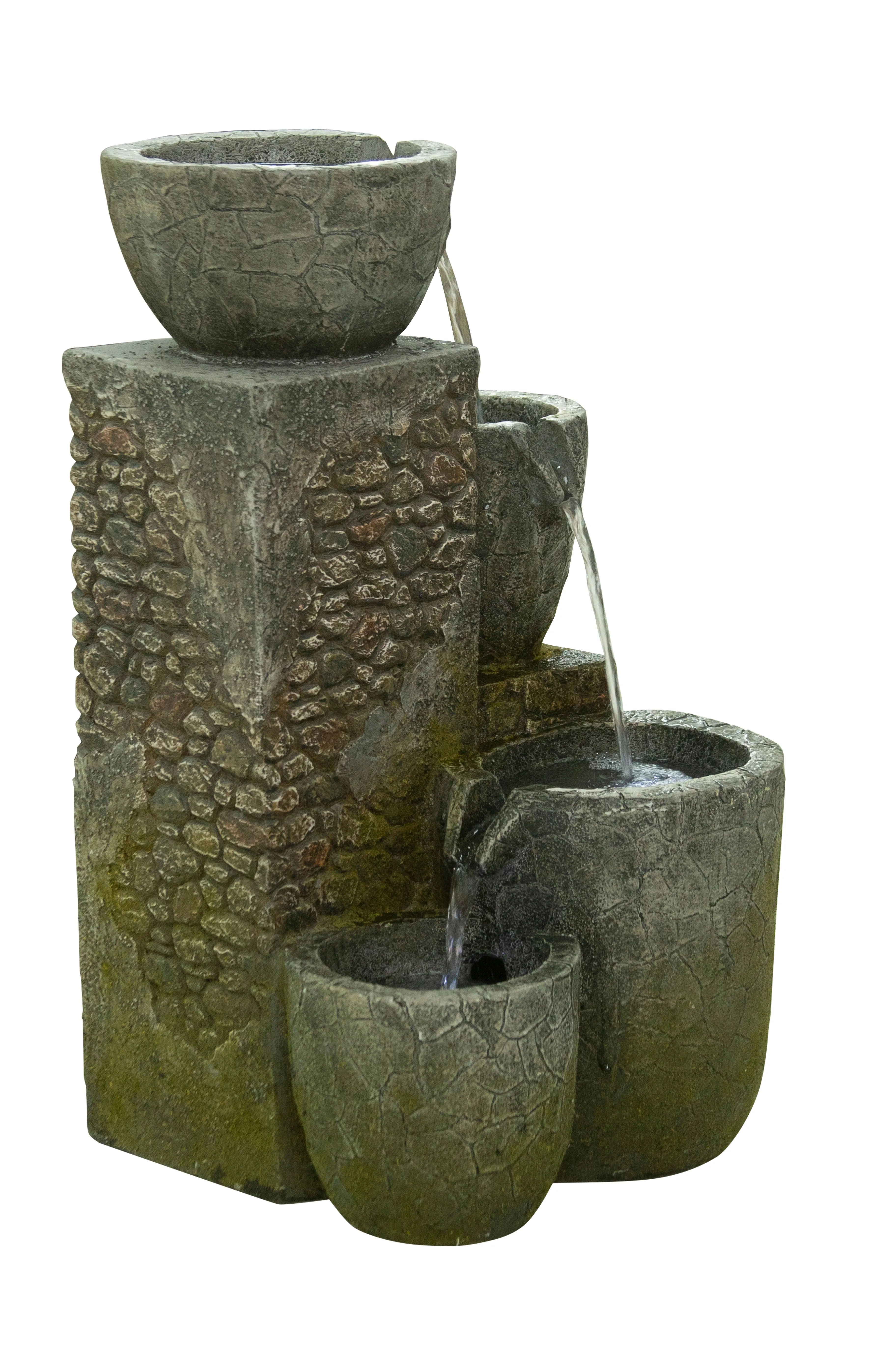 Rock Fountain W/3 Cool White Leds