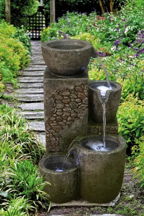 Rock Fountain W/3 Cool White Leds