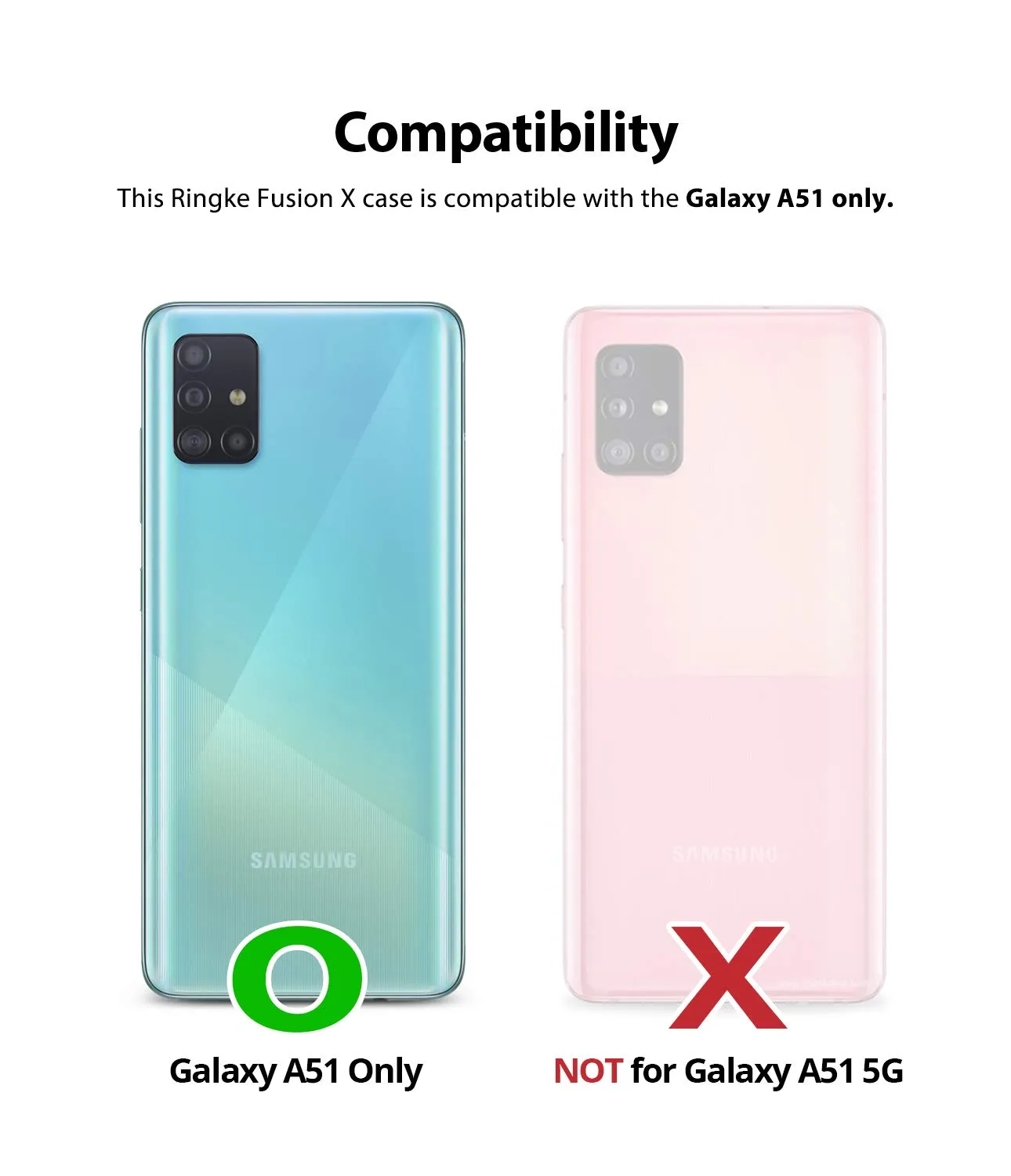 Samsung Galaxy A51 Back Cover Case | Fusion X Design - Black