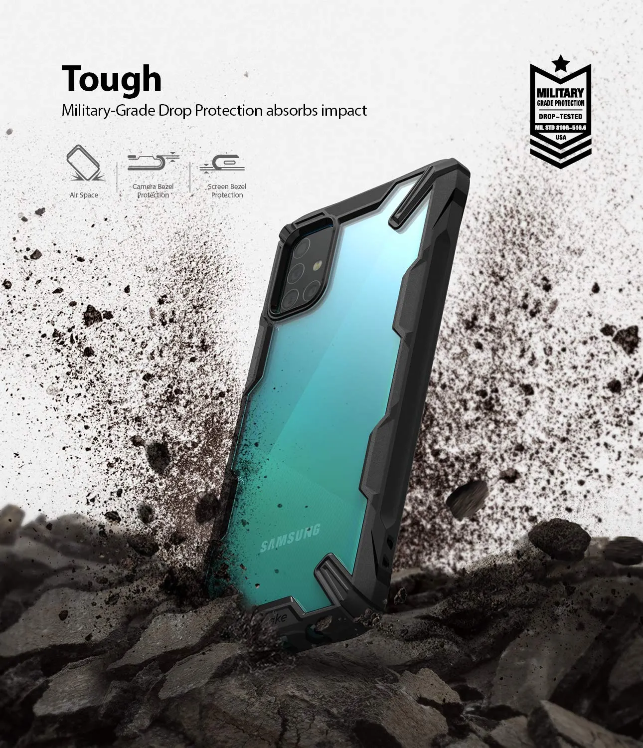 Samsung Galaxy A51 Back Cover Case | Fusion X Design - Black