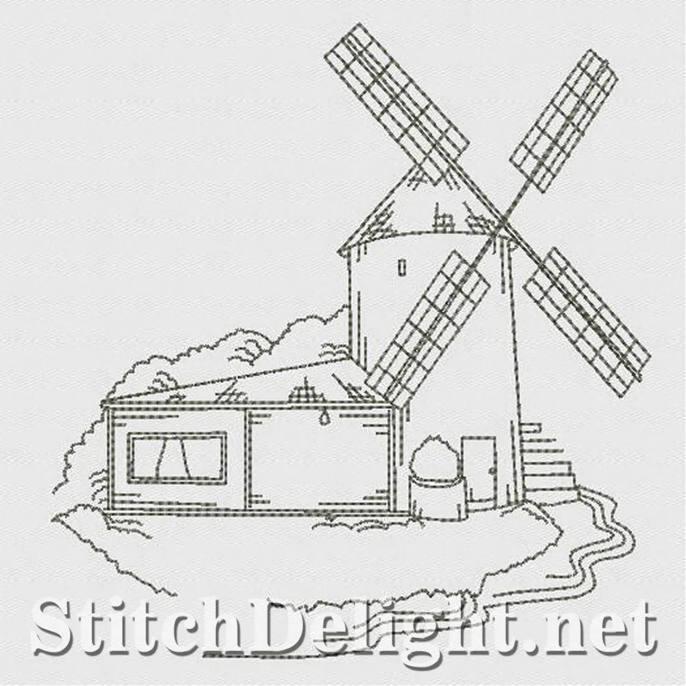 SD1187 Windmills and Lighthouses Redwork