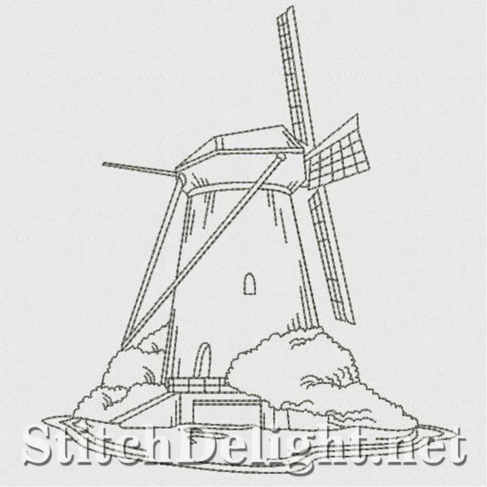 SD1187 Windmills and Lighthouses Redwork