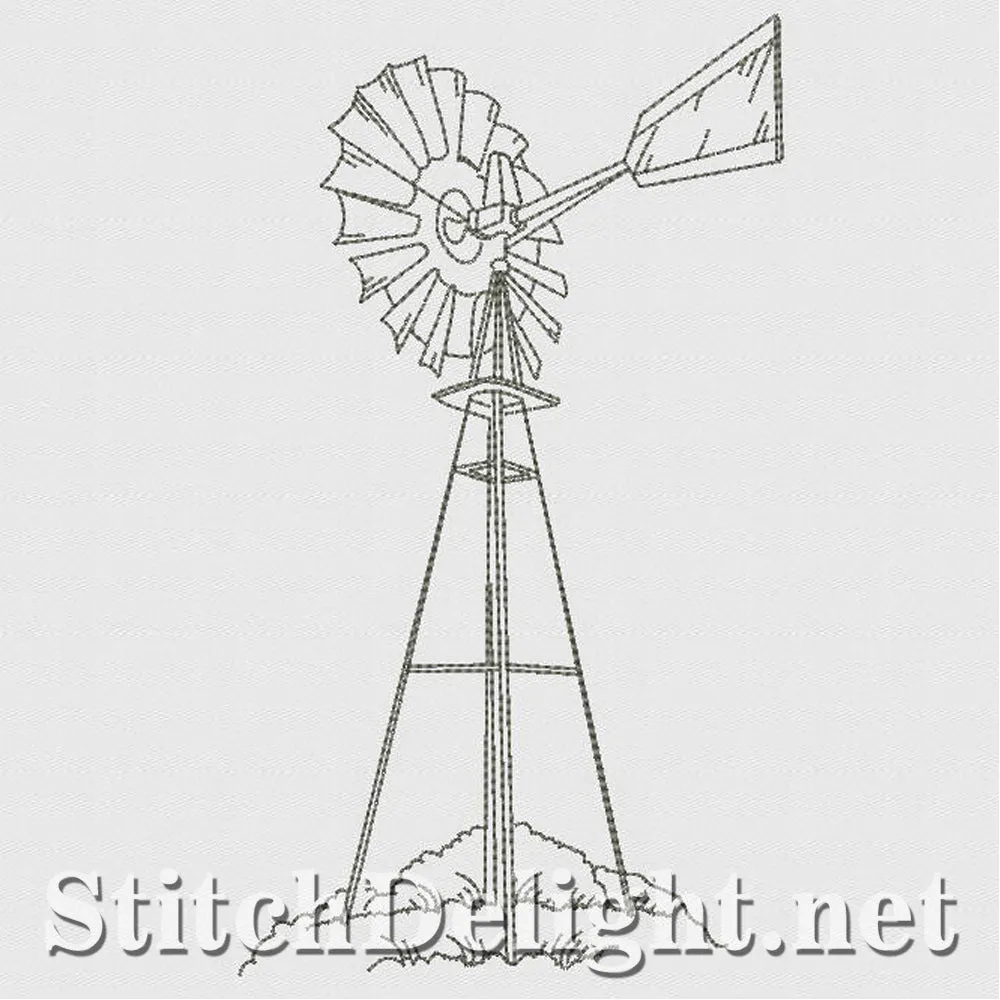 SD1187 Windmills and Lighthouses Redwork