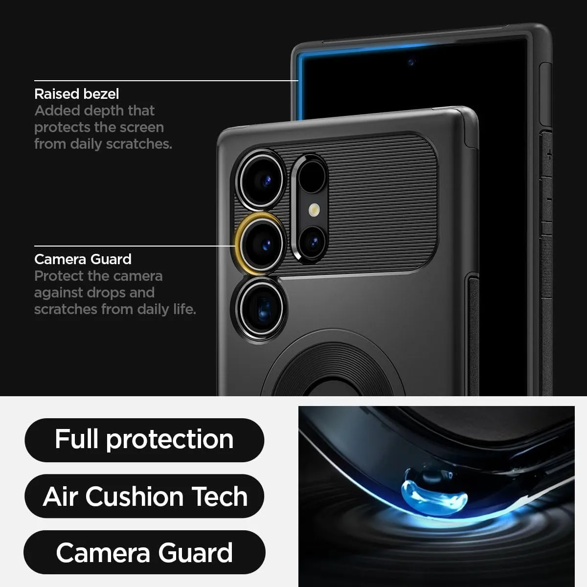 Spigen Slim Armor MagFit for Samsung Galaxy S24 ULTRA case cover with Kickstand MagSafe compatible (2024) - Black