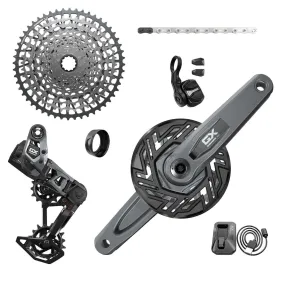 Sram - Gx T-Type Eagle E-Mtb 104Bcd Transmission Axs Groupset (Rd W/Battery/Charger/Cord, Ec Pod, Cr 104Bcd T-Type 34T,Clip-On Guard, Cn 126L, Cs Xs-1275 10-52T)  Cranks Not Included: