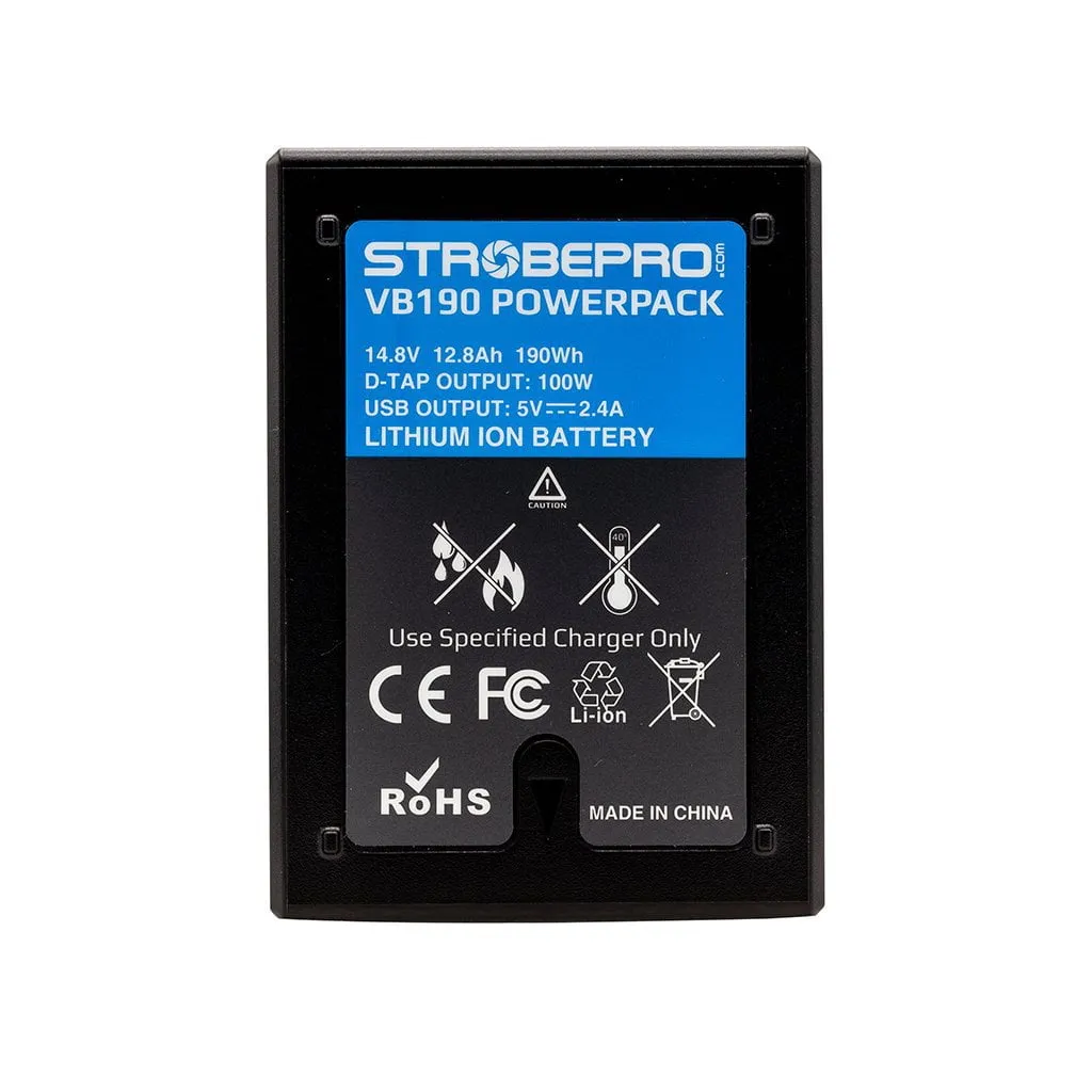 Strobepro VB190 190Wh 14.8V Li-on V-Mount Battery