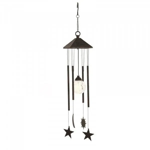 Sun Moon & Star Wind Chime Solar Garden Light