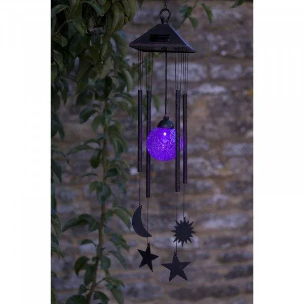 Sun Moon & Star Wind Chime Solar Garden Light