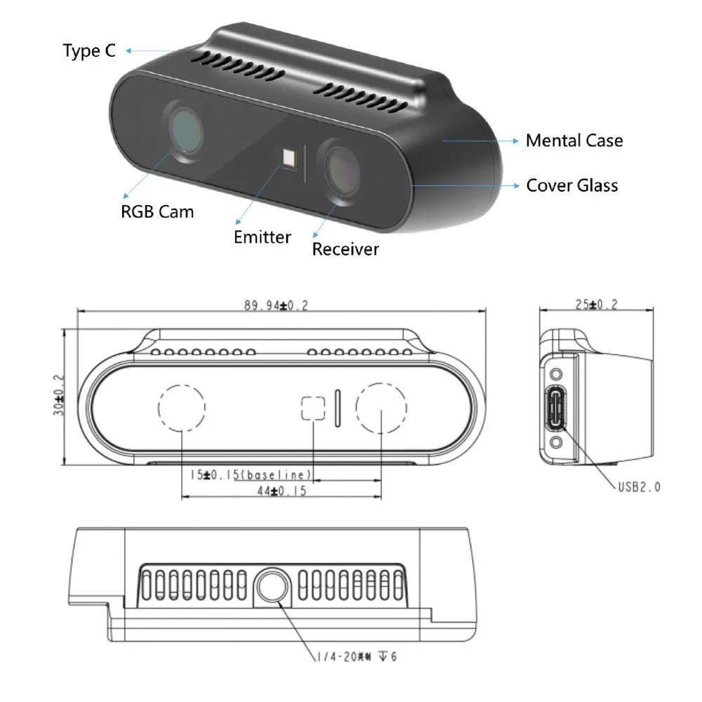 Synexens 3D of RGBD ToF depth sensor_CS30