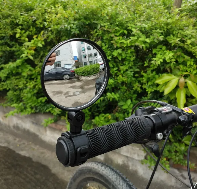 Universal 360 Rotate Adjustable Bicycle Rearview Handlebar Wide-angle Convex Mirror Cycling Rear View Mirror