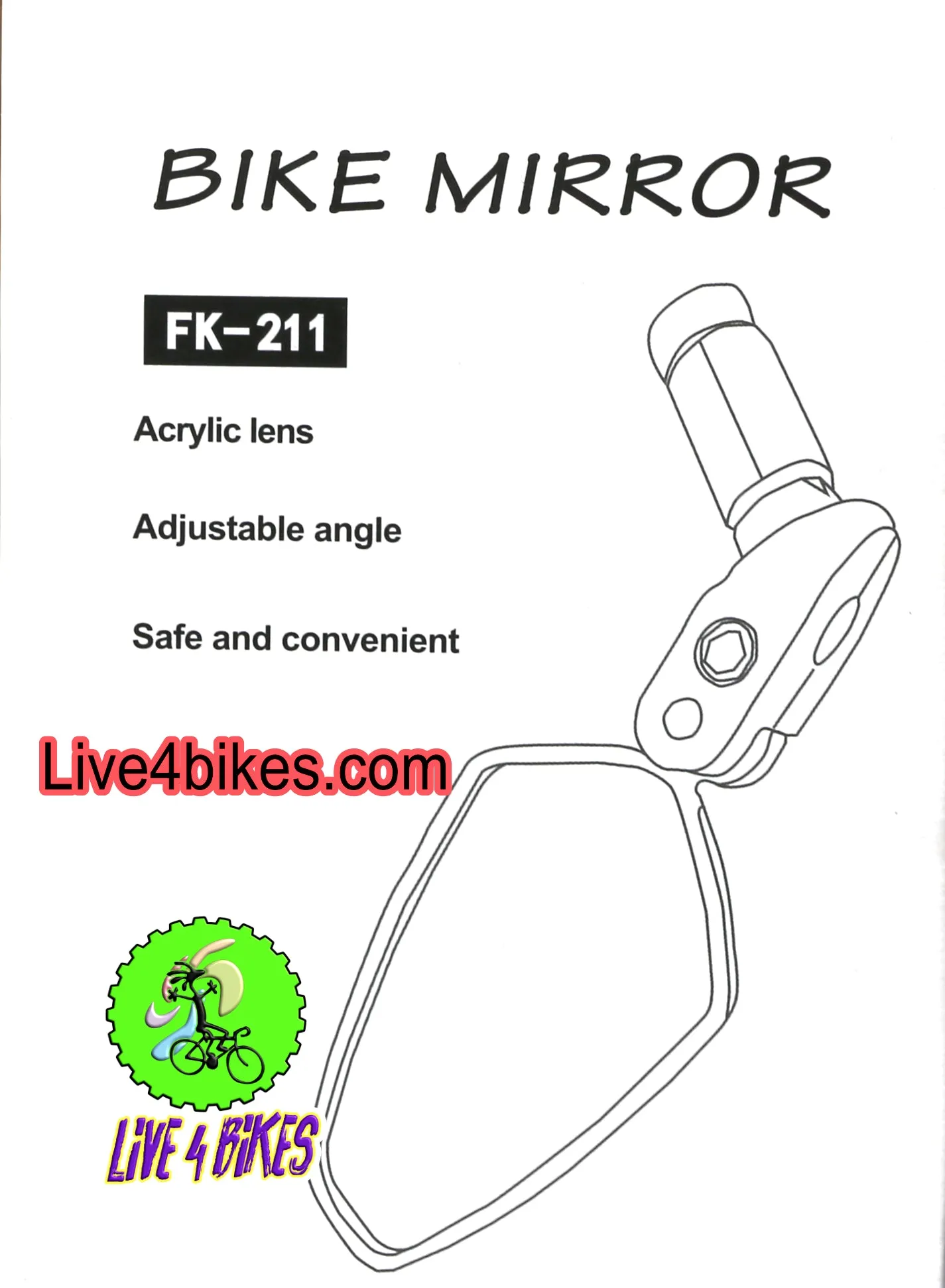 Universal Bicycle handlebar Bike Mirror Adjustable Safe Rearview Mirror -Live4bikes