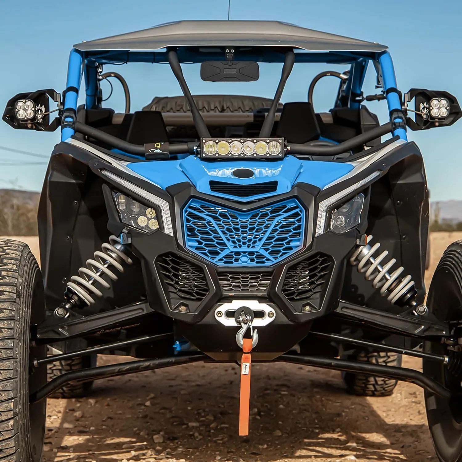 UTV Rear View Mirror 12in Wide Clear Convex Center Mirror with 3/4in 1.75in to 2in Clamps for Polaris RZR PRO XP R Pioneer 1000 Can Am Maverick X3 Kawasaki