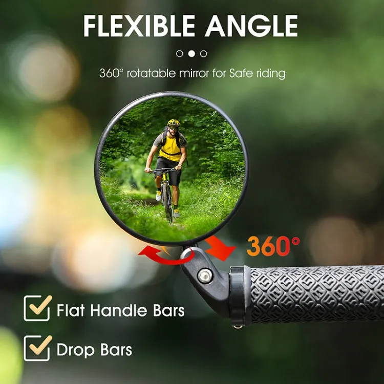 WEST BIKING YP0720032 Bicycle Rear View Mirror Foldable Cycling Mirror(Black)