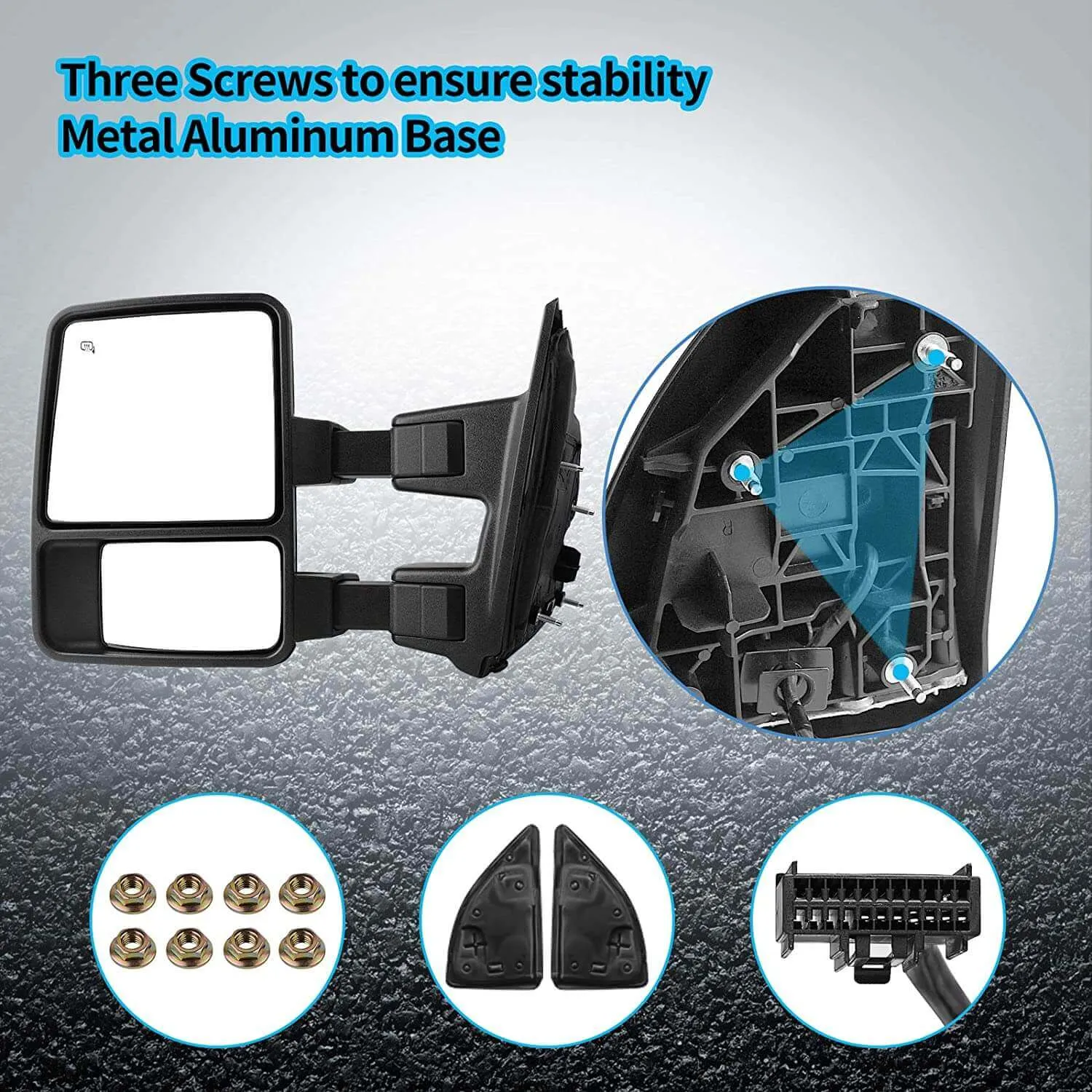 YITAMOTOR® 08-16 Ford F250 F350 Super Duty Powered Heated Extendable Tow Mirrors with LED Turn Signal