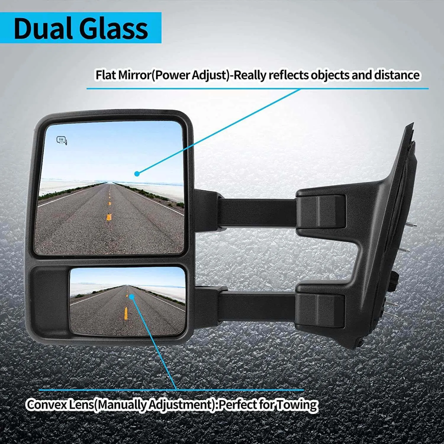 YITAMOTOR® 08-16 Ford F250 F350 Super Duty Powered Heated Extendable Tow Mirrors with LED Turn Signal
