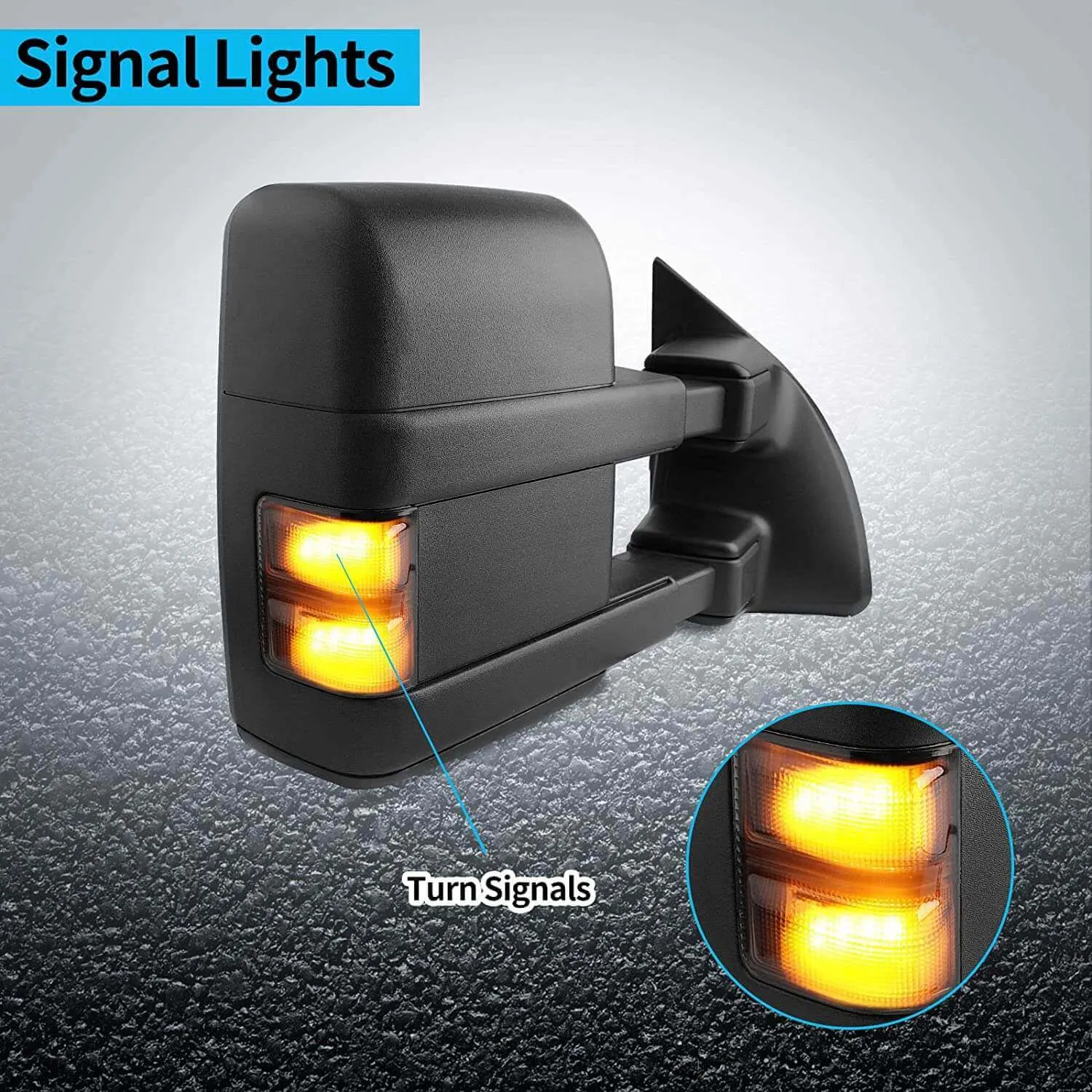 YITAMOTOR® 08-16 Ford F250 F350 Super Duty Powered Heated Extendable Tow Mirrors with LED Turn Signal