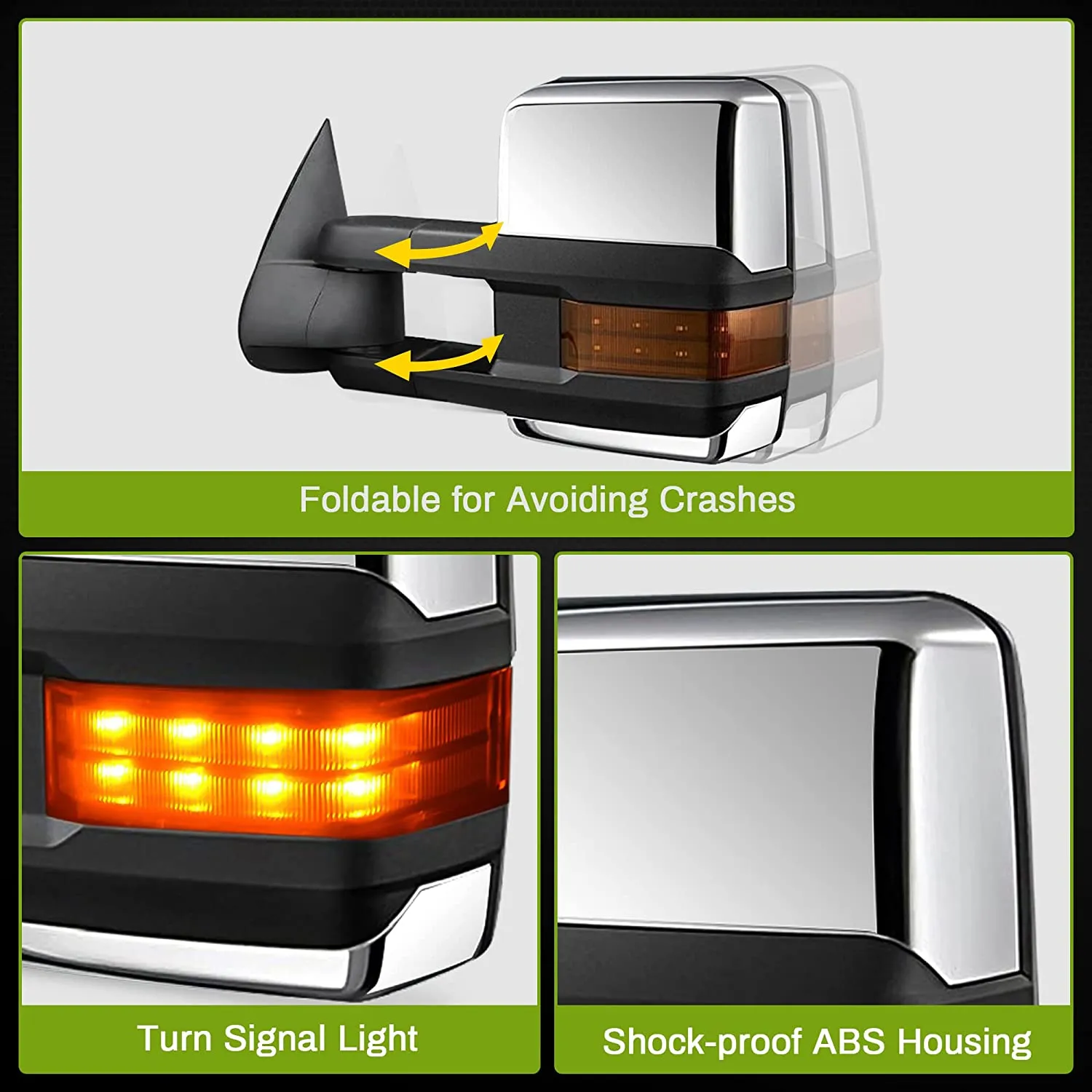 YITAMOTOR® 2003-2007 Chevy Silverado GMC Sierra 1500 2500 3500 Tahoe Suburban Avalanche Yukon Signal Lights Towing Mirrors