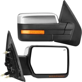 YITAMOTOR® 2004-2014 Ford F150 Towing Mirrors Power Heated Mirror with Turn Signal and Puddle Light