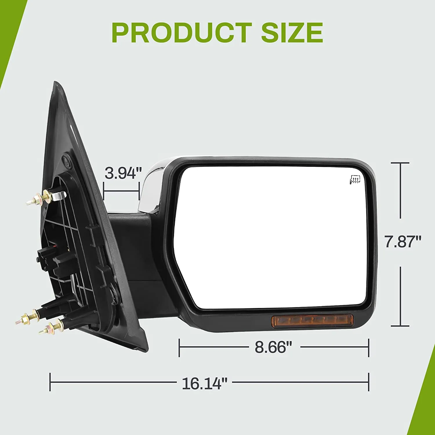 YITAMOTOR® 2004-2014 Ford F150 Towing Mirrors Power Heated Mirror with Turn Signal and Puddle Light