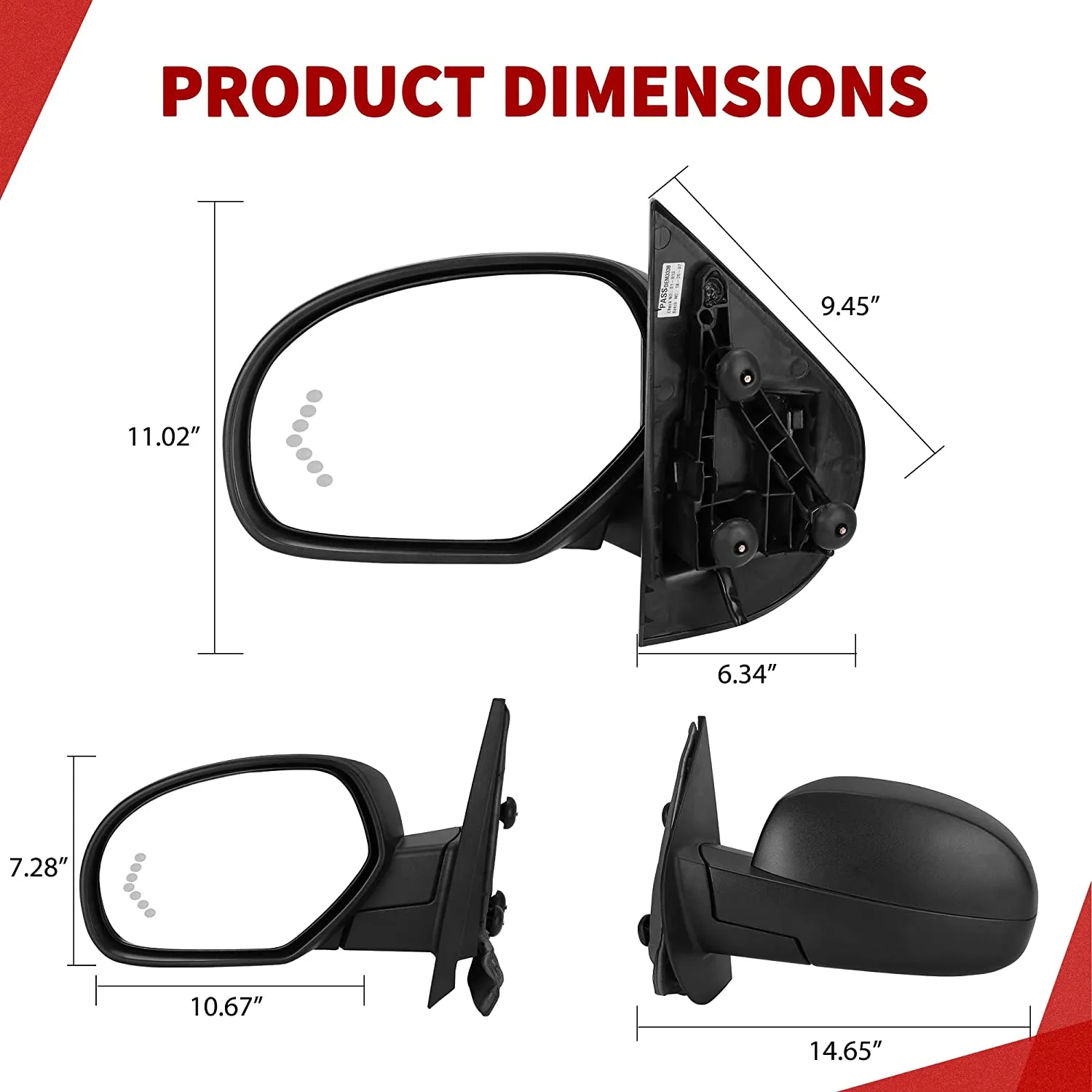 YITAMOTOR® 2007-2013 Chevy Silverado GMC Sierra 1500, 07-14 Suburban Yukon XL 1500 Signal Lights Towing Mirrors
