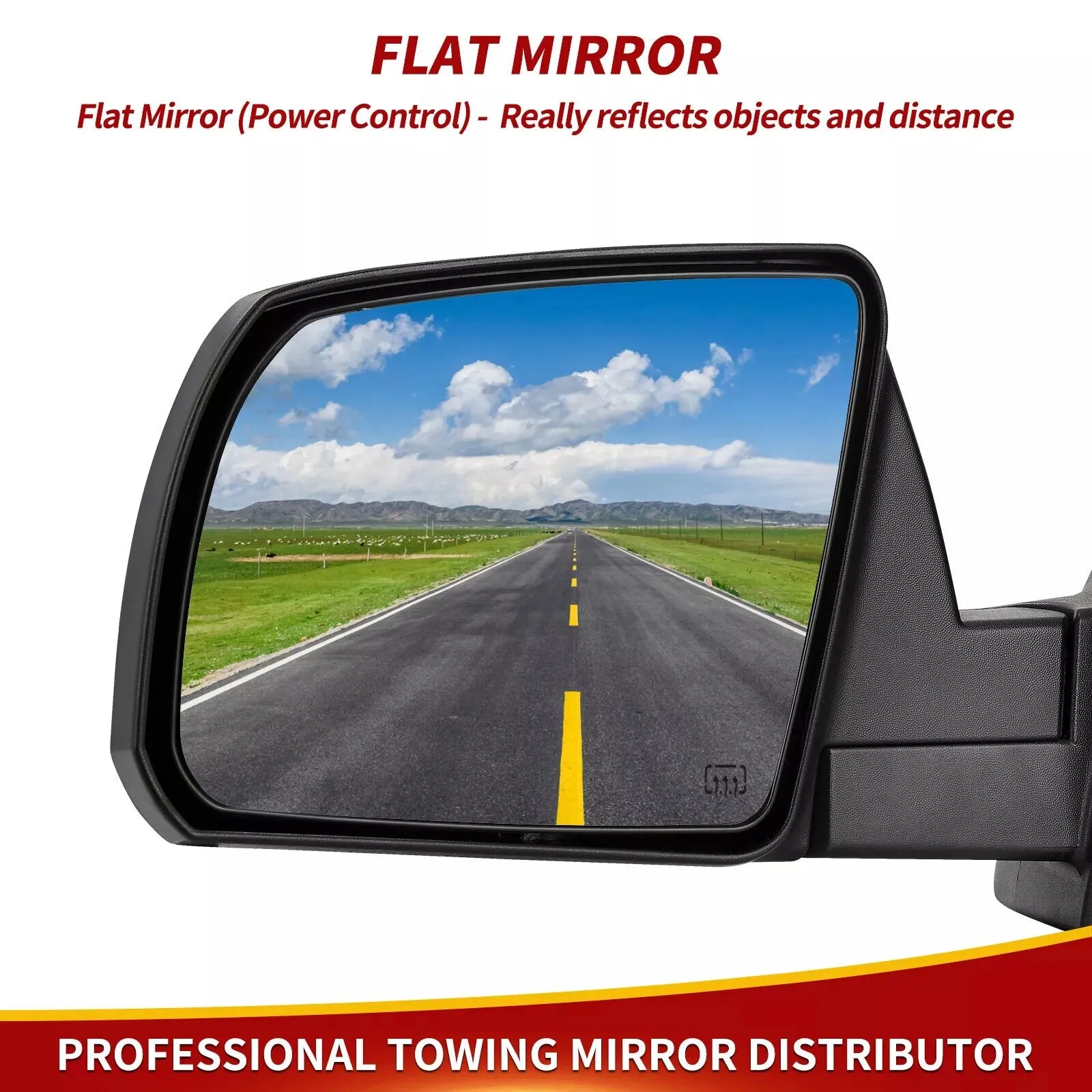 YITAMOTOR® Left Driver Side Mirror for 2007-2013 Toyota Tundra, Power Heated Manual Folding