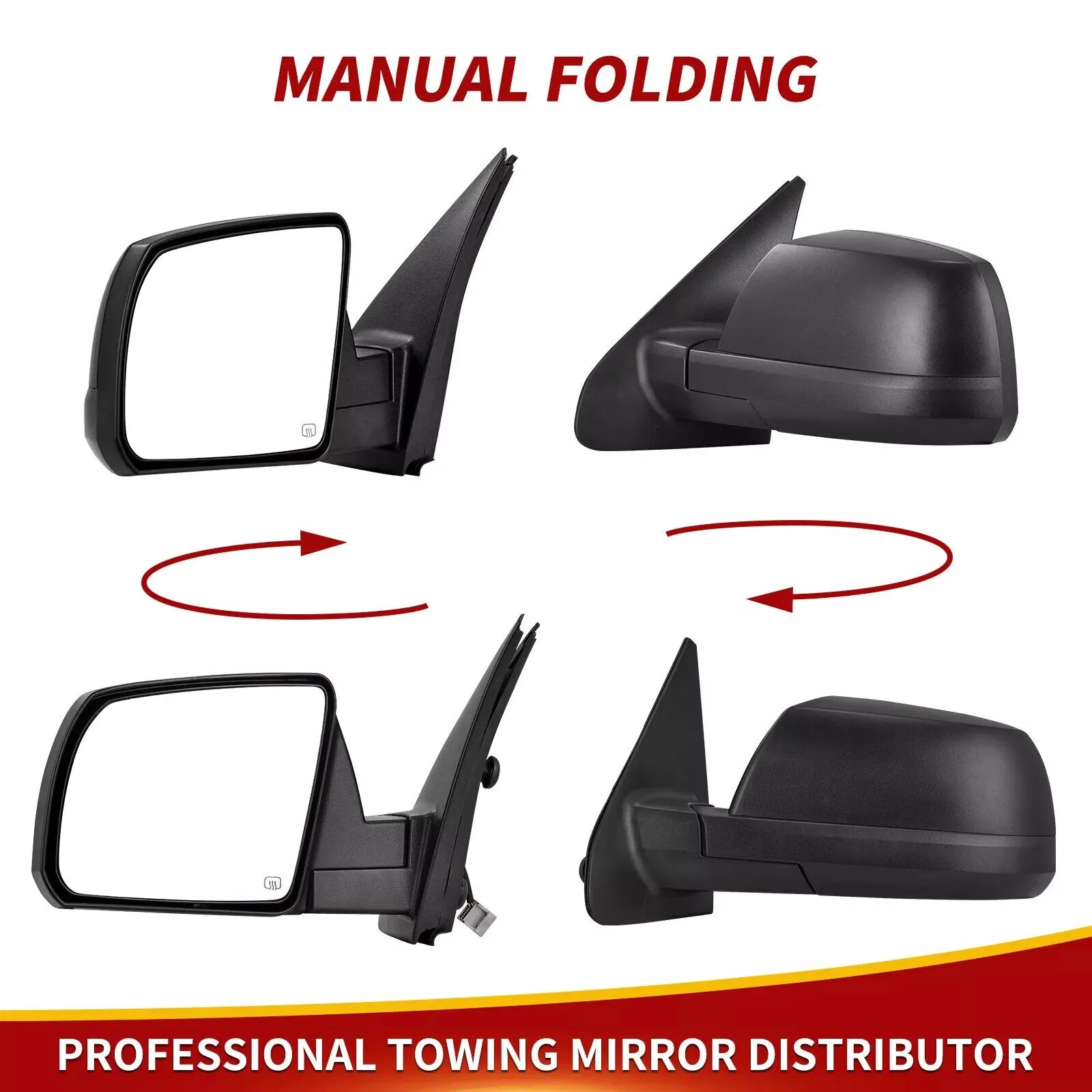 YITAMOTOR® Left Driver Side Mirror for 2007-2013 Toyota Tundra, Power Heated Manual Folding