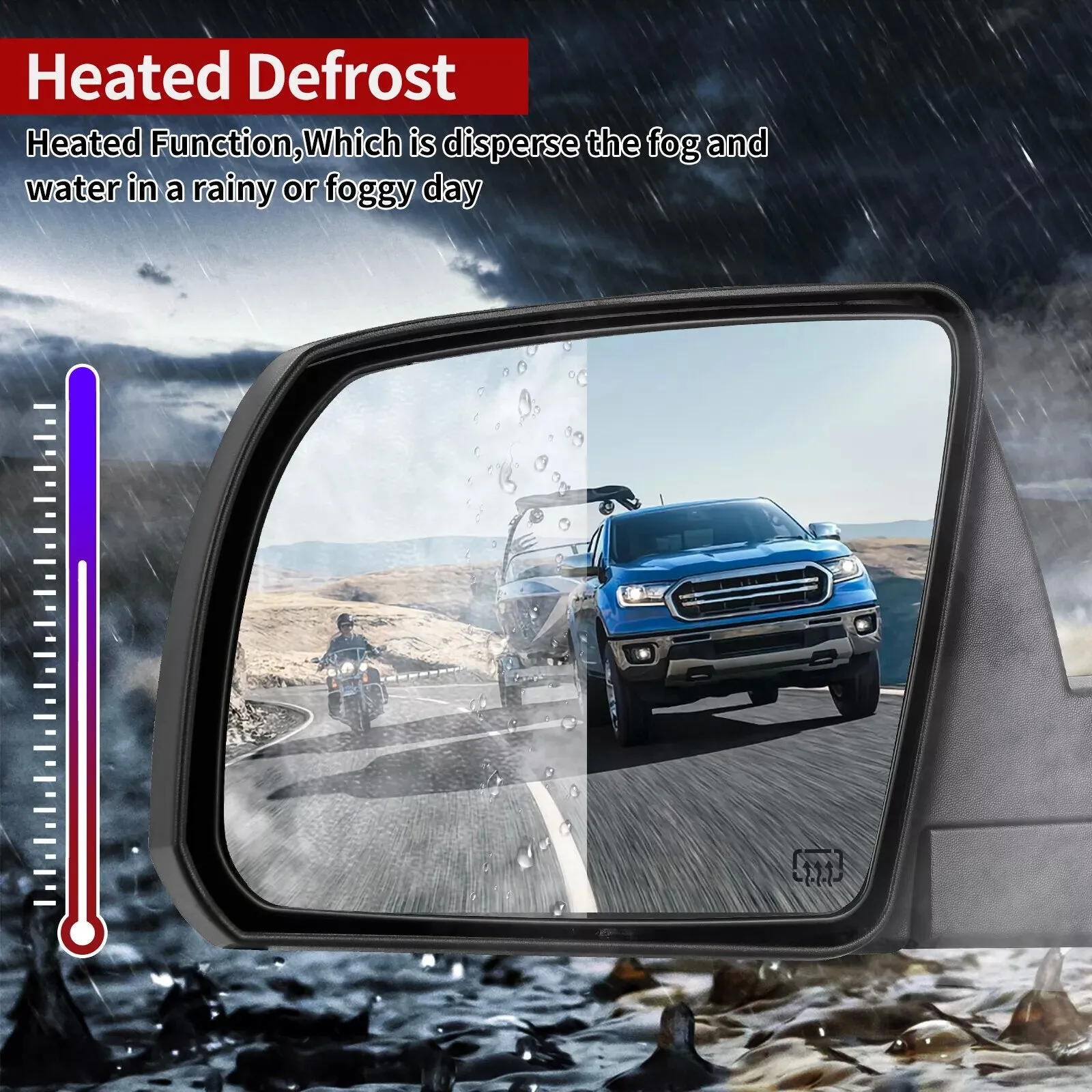 YITAMOTOR® Left Driver Side Mirror for 2007-2013 Toyota Tundra, Power Heated Manual Folding