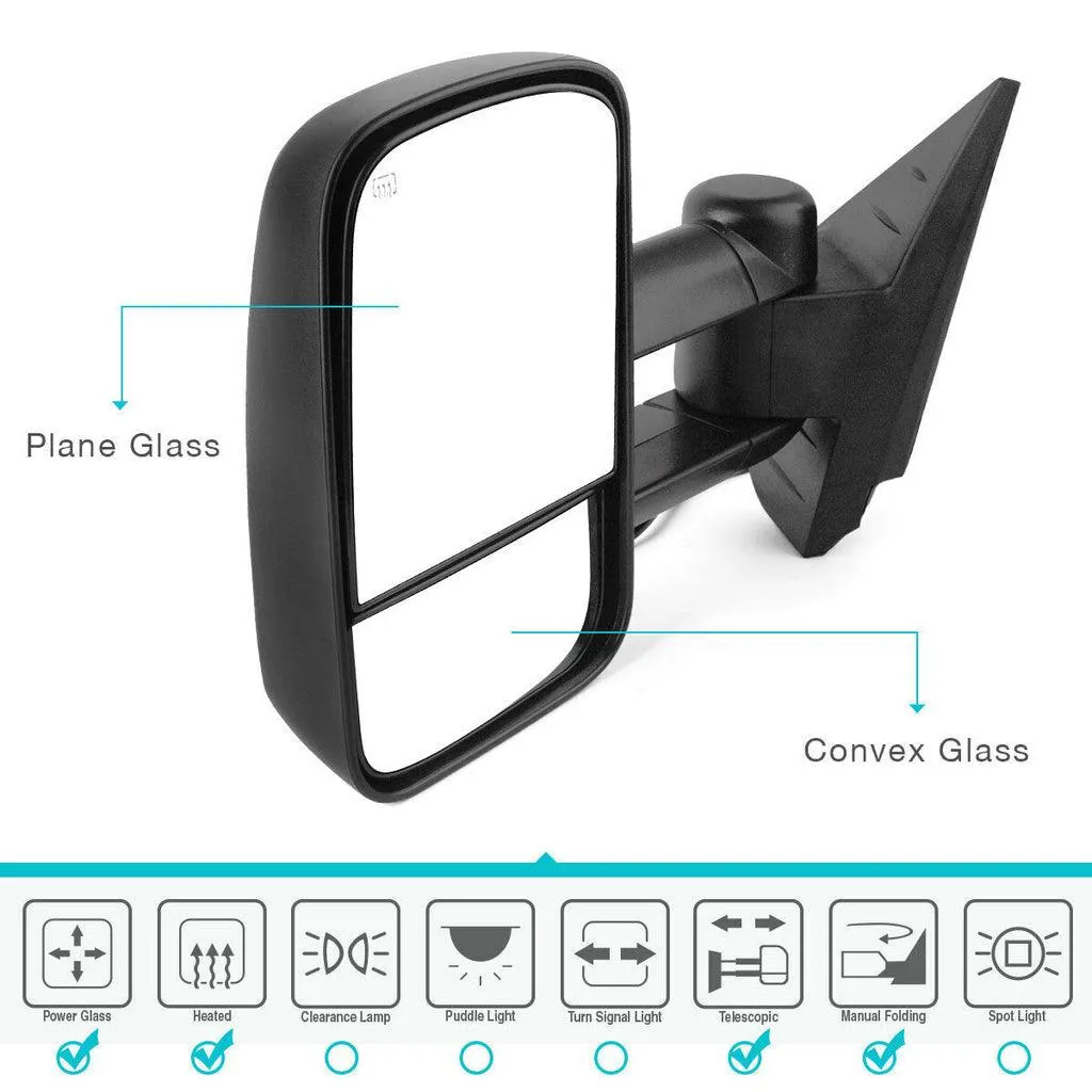 YITAMOTOR® Power-heated Tow Mirrors For 2007-2013 Chevy Silverado/GMC Sierra 1500, 2008-2014 2500/3500