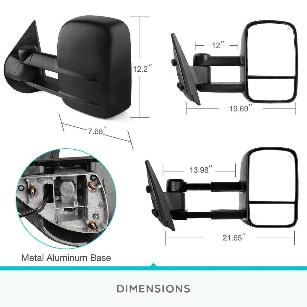YITAMOTOR® Power-heated Tow Mirrors For 2007-2013 Chevy Silverado/GMC Sierra 1500, 2008-2014 2500/3500
